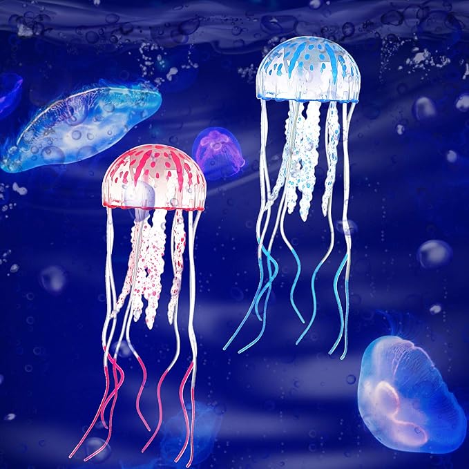 Weewooday 7 Pieces Artificial Fish Colorful Fake Fish Glowing Effect Aquarium Decor Floating Ornament for Tank Decoration(Classic Color)