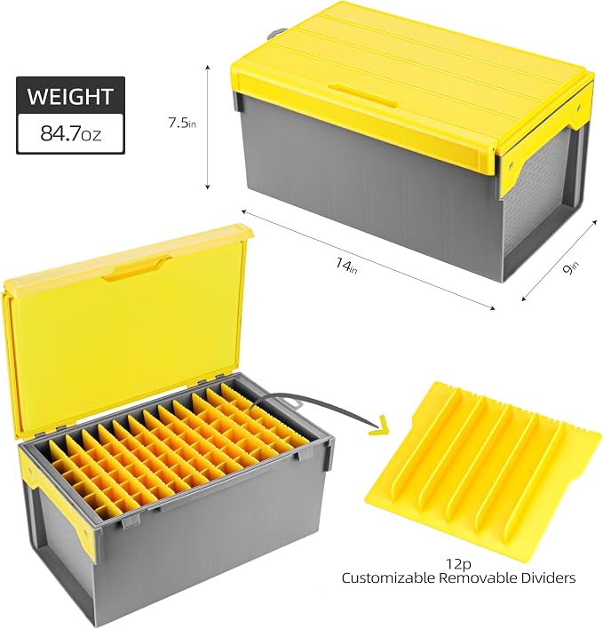 RUNCL Fishing Large Tackle Box – Rigid Hard Lure Organizer for Hard Bait Storage, Capacity Multi-Slot Organizer for Home Storage & Outdoor Freshwater and Saltwater Fishing