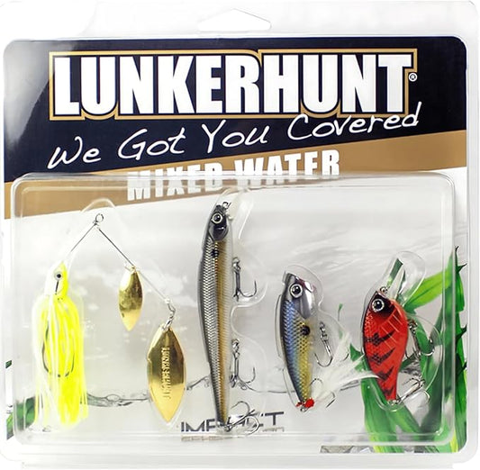 LUNKERHUNT Deep Diving Crankbaits – 4-Pack | Premium Hard Bait Fishing Lures for Bass, Walleye & Saltwater | Ideal for Deep Water Action