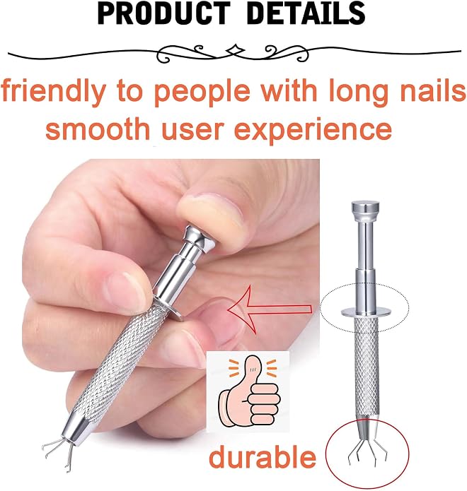 MODRSA 20g 16g 18g Piercing Taper Internal Threaded Piercing Taper Insertion Threader Tool Threadless Jewelry Changing Tool Horseshoe Nose Ring Labret Earring Studs Applicator Piercing Ball Grabber