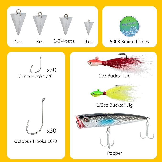 Dr.Fish Surf Fishing Rod and Reel Combo, Saltwater Fishing Combo, 12ft Surf Rod 8000/9000 Spinning Reel 9+1 BB, Offshore Gear Kit Pole Equipment Set