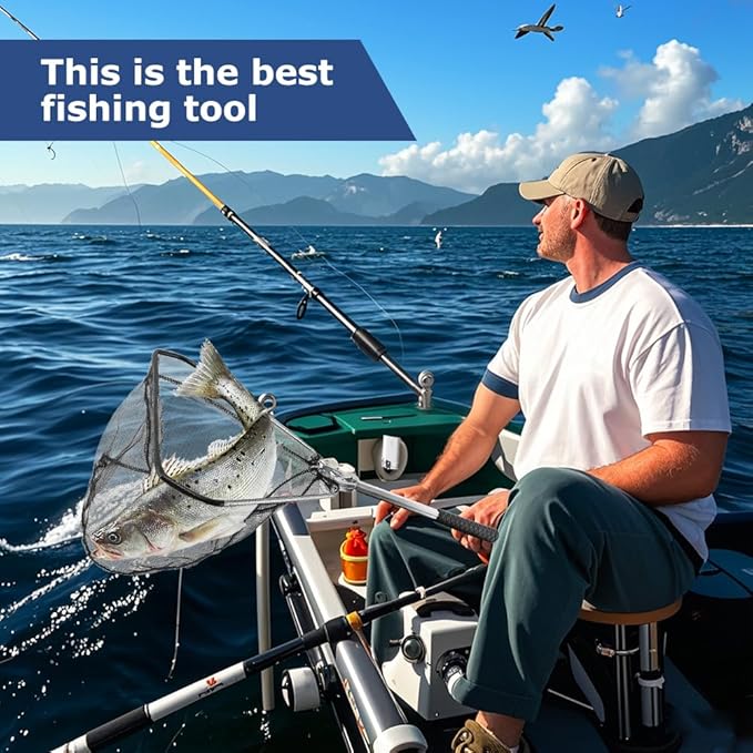 Fishing Net Minnow Nets with Aluminum Collapsible Telescopic Fishing Pole Handle and Nylon Mesh, Small F-ishing Landing Net for Saltwater Freshwater