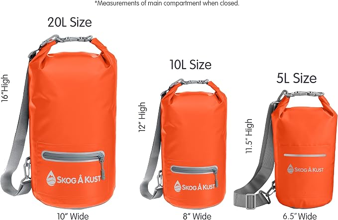 Skog Å Kust DrySak Roll Top Waterproof Bag, 5, 10 & 20 Liter