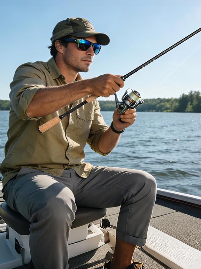Jenseits Carbon Fiber Fishing Rod Series (6-12 Ft), Spinning & Casting Rods with Stainless Steel Ceramic Guides, Fast Action Fishing Pole for Bass, Trout, Walleye & Surf Fishing