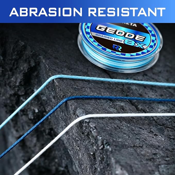 Geode Braided Fishing Line, 10-200 lb, 8 Strands, 300yds/500yds/1000yds, Colored Braid Superline