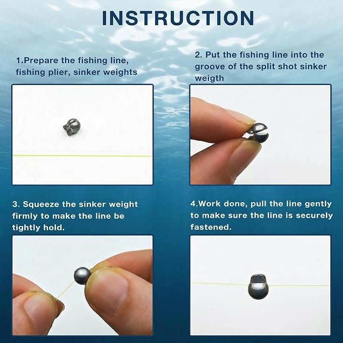 200/350 Pcs Premium Split Shot Fishing Weights Sinkers, Removable Leakproof Fly Fishing Split Shot for Freshwater & Saltwater， Bass Trout Circular Accessories - 5/6 Sizes