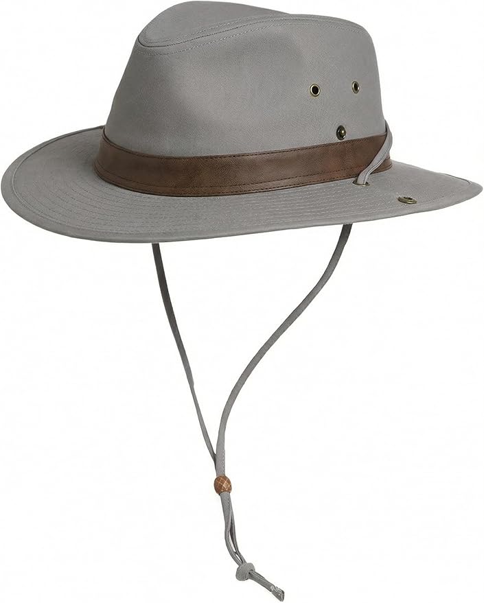 TOP-EX Cotton Aussie Outback Safari Hat, UPF 50+ Sun Hat Wide Brim with Chin Strap, Breathable Packable Bush Hat Men Women
