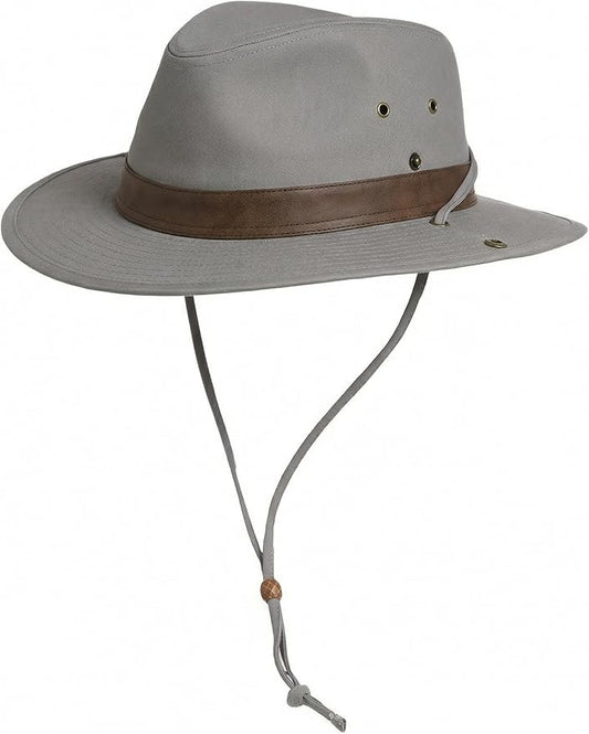 TOP-EX Cotton Aussie Outback Safari Hat, UPF 50+ Sun Hat Wide Brim with Chin Strap, Breathable Packable Bush Hat Men Women