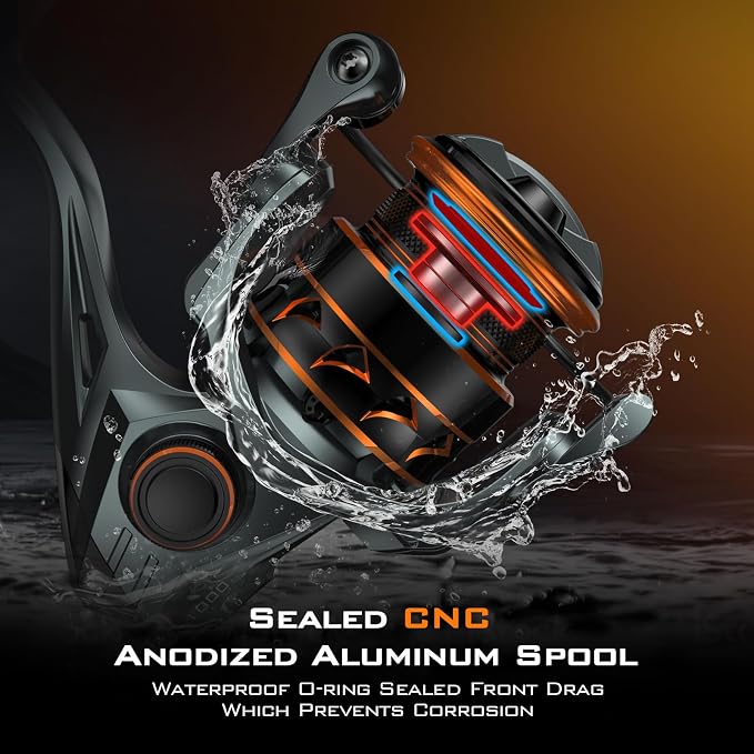KastKing Kestrel Carbon Spinning and Ice Fishing Reel 1000 SFS Carbon Body, lightweight and weighs 4.6 Oz, Full carbon fiber frame, 10+1 stainless-steel double shielded Ball Bearings, 6.2:1 Gear Ratio