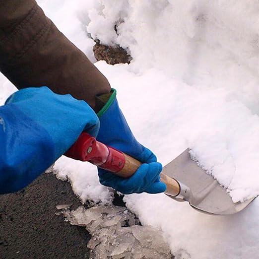 SHOWA TEMRES 282 Waterproof Insulated Winter Work Gloves, Breathable Polyurethane Coating, Thermal Fleece Liner, High-Grip for Hiking, Cold Storage, Ice Fishing, Outdoor Work, Blue, Large, 1 pair
