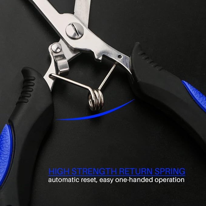mouhike Fishing Pliers Long Nose Stainless Steel Fish Hook Remover Braid Cutters Split Ring Fish Pliers with Lanyard Fish Holder Ice Fly Fishing Gear Freshwater Saltwater Fishermen Gift