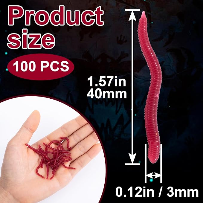 Fake Worms for Fishing, Soft Bass Realistic Maggots Baits Bread Worm Fishing Lure, False Wax Worm