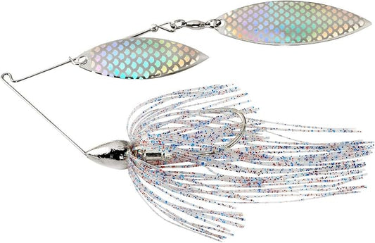 War Eagle Custom Lures Nickel Frame Double Willow Spinnerbait Firecracker Skirt 3/8 oz.