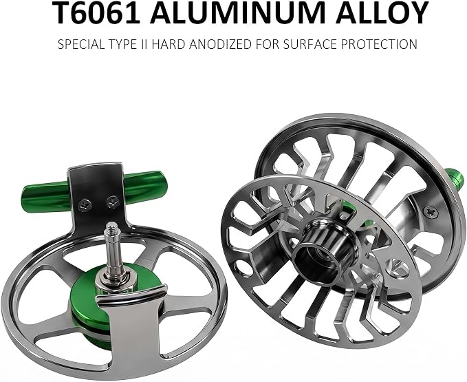 Aventik FLK II Fly Fishing Reel Aluminum Trout 3/5, 5/7, 7/9wt Large Arbor Freshwater Fly Reel with Line.