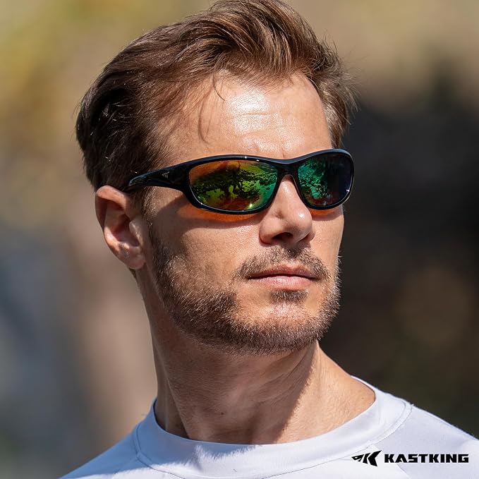 KastKing Hiwassee Polarized Sport Sunglasses for Men and Women, Wrap Sunglasses for Fishing Cycling and Running,UV Protection