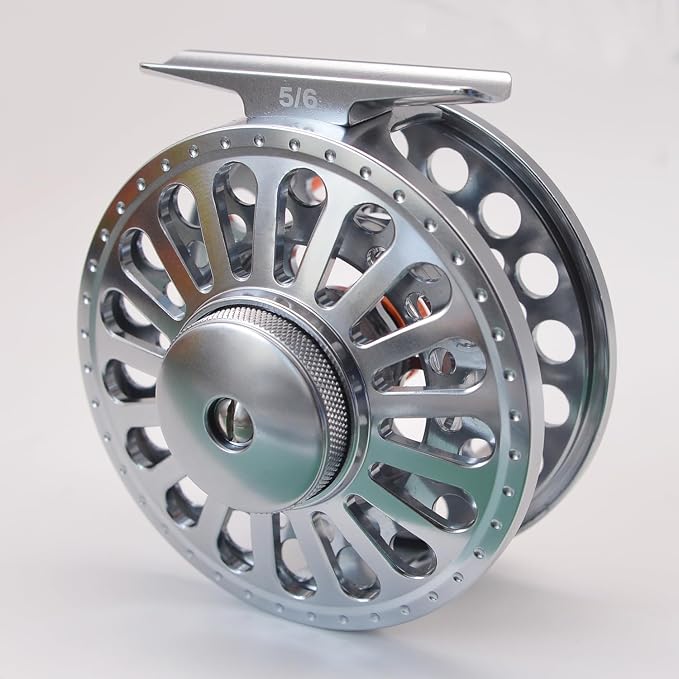 Alichino Fly Fishing Reel, CNC Machined Aluminum Alloy Large Arbor Fly Reel with Carbon Disk Drag
