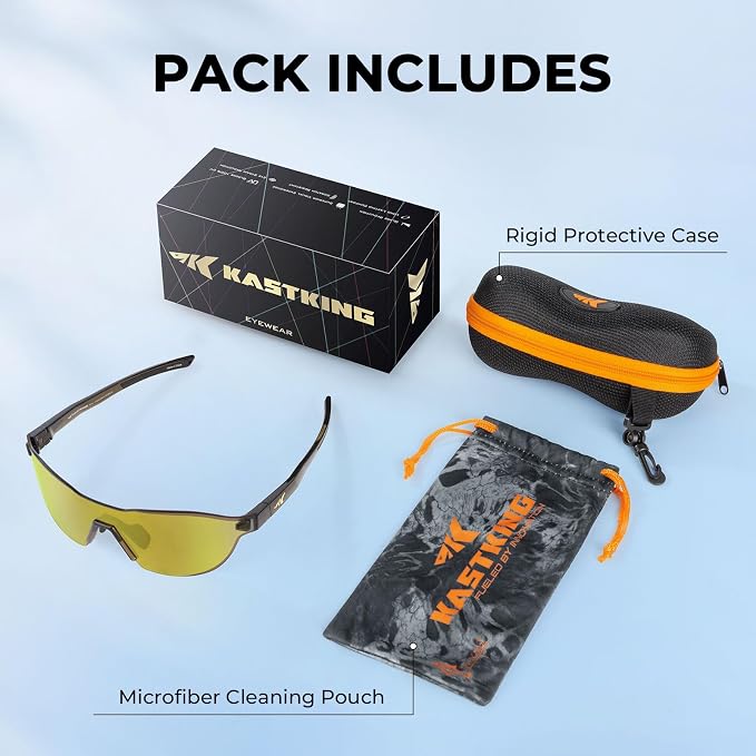 KastKing Nizini Polarized Sports Fishing Sunglasses, With PuriVex Protective Lens Coating, Rimless Wrap Design, Men Women
