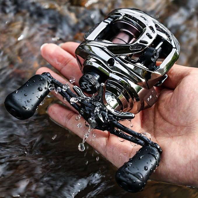 Sougayilang Baitcasting Reel with Digital Anti-Backlash Control - Smart Computer Braking System, 7.2:1 Gear Ratio, 18.5LB Max Drag-Easy Casting Baitcaster for Beginners & Bass Anglers