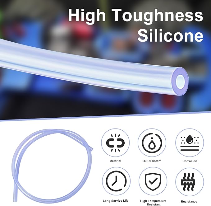 2 Pack Blue Nitro Fuel Line,2' Silicone Fuel Resistant Fuel Tube Pipe for Nitro RC Engine Models,RC Fuel Line Replacement Accessory for RC Trucks,Buggies & Hobby Models