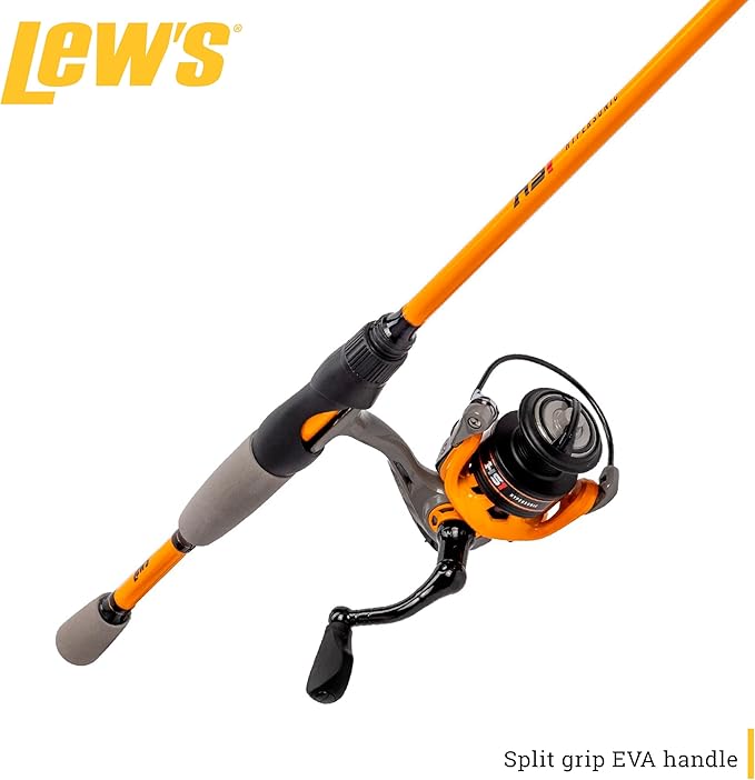 Lew's Hypersonic Spinning Reel and Fishing Rod Combo, IM6 Graphite Rod with Fast Action, 3+1 Bearings, 5.1:1 Gear Ratio, Speed Lube