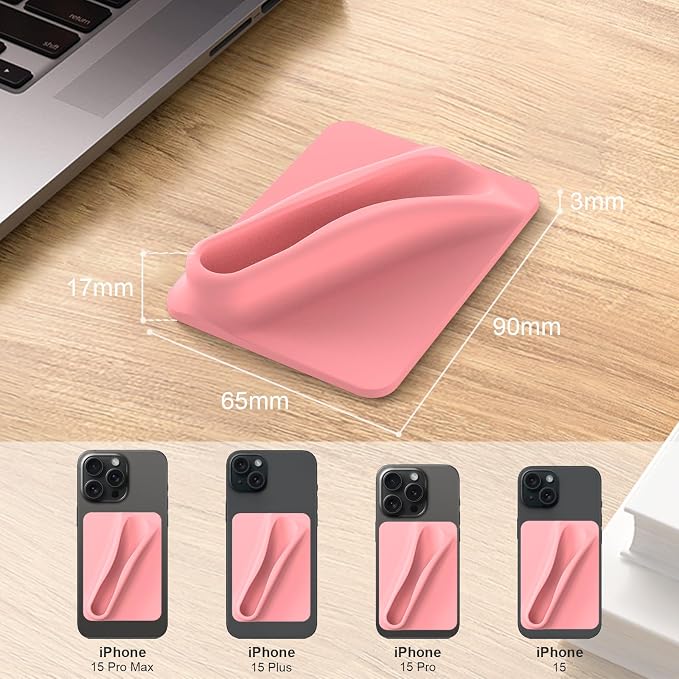 DOB SECHS Silicone Lip Holder for Cell Phone Lipstick Lip Glaze Phone Case Adhesive Back Stick On Holder for iPhone and Android Smartphone, Orange