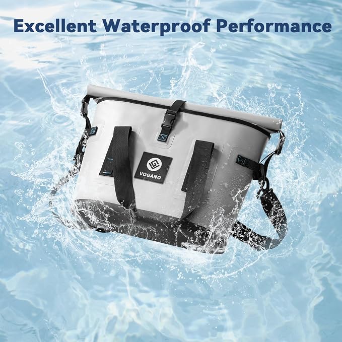 Vogano 40 Can Soft Cooler Bag - Insulated Leak-Proof Large Cooler Bag with Roll-Top Waterproof Seal | Portable Ice Chest for Camping, Beach, Travel, Picnics | 24HR Cold Retention