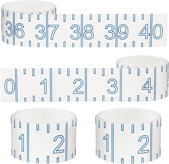 4 Pieces 40 Inch Fish Rulers Fish Measuring Tape Sticker for Boat Transparent Waterproof Adhesive Ruler Tape Fishes Measure Board for Fishing Accessories(Blue)