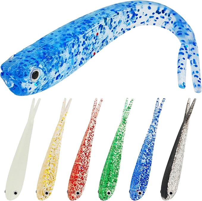 Soft Fishing Lures Kit Paddle Tail Swimbaits Plastic Worms Set Mixed Color Minnow Jerkbait Bass Lure Baitsfor Trout,Walleye,Crappie