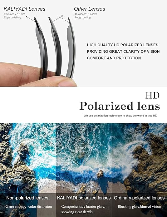 KALIYADI Sunglasses Men Polarized for Mens and Womens Unisex Sun Glasses for Driving UV Protection