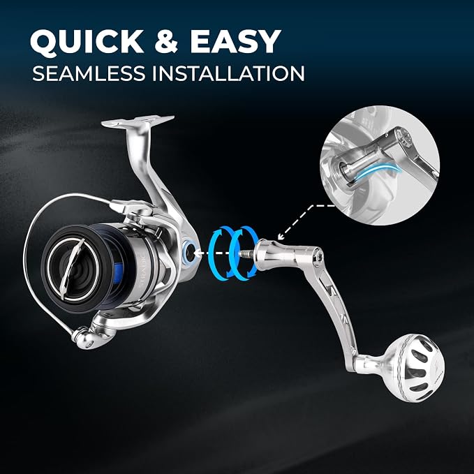 GOMEXUS Power Handle for Shimano Stradic FL FM Stella Vanford Vanquish Nasci Twinpower 1000-5000 Spinning Reel Replacement Crank