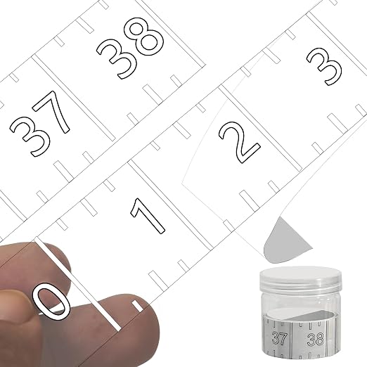 38" Boat Ruler Fish Measuring Sticker - Transparent Waterproof Decal Tape Measure - Clear Discreet Adhesive for Boat, Kayak, Net, Gaff, Table - 2 Pack