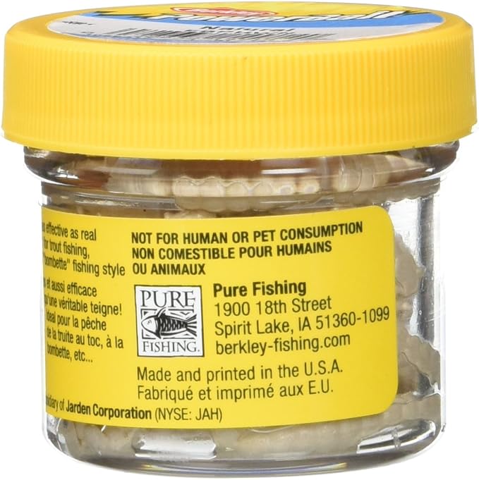 Berkley PowerBait Power Honey Worm Fishing Bait, Natural, 1in, Irresistible Scent & Flavor, Realistic Profile, Ideal for Bluegill, Crappie, Perch and More