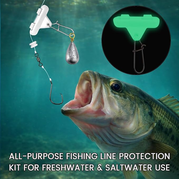 Sinker Slides for Fishing with Weight Bumpers, No Twist Sinker Slide, Clip-On Sinker Slider for Easy Weight Change, Protect Line & Knot Swivels Snaps, Ideal for Catfish Carolina Rig