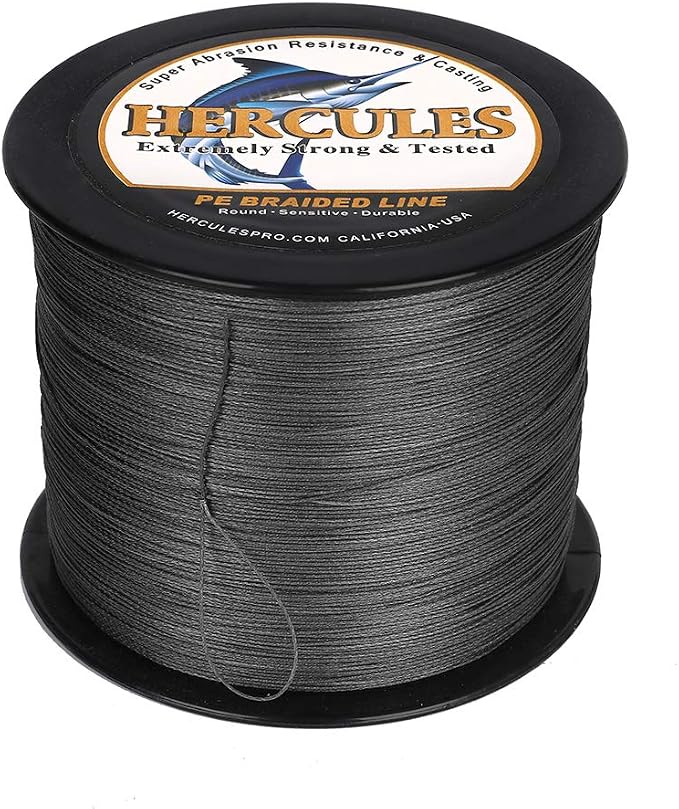 HERCULES Cost-Effective Super Strong 4 Strands Braided Fishing Line 6LB to 100LB Test for Salt-Water, 109/328 / 547/1094 Yards (100M / 300M / 500M / 1000M), Diam# 0.08MM - 0.55MM, Hi-Grade