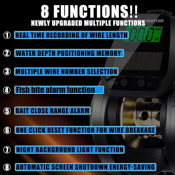 Digital Baitcasting Fishing Reel with LCD Display,8 oz Ultralight Electric Baitcaster Reel, 22-35 Lb Max Drag,6.3:1/7.2:1 Gear Ratio,Left/Right Handed,Compact Design for Freshwater & Saltwater