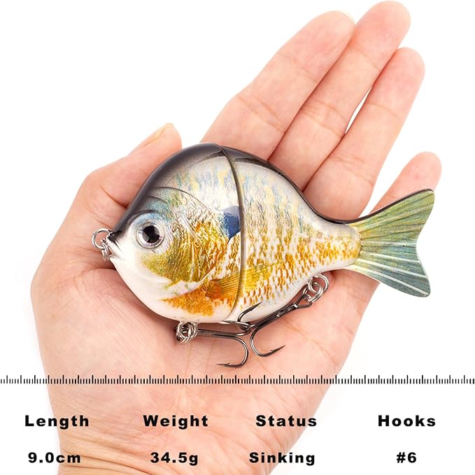Glide Bait, Slow Sinking Swimbait, Topwater Hard Lures for Bass Catfish,Pike Perch, Freshwater or Saltwater