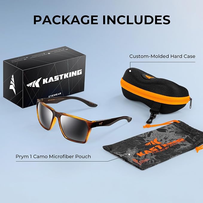 KastKing Beartrap Polarized Sports Fishing Sunglasses, With PuriVex Protective Lens Coating, Square Frame Design, Men Women