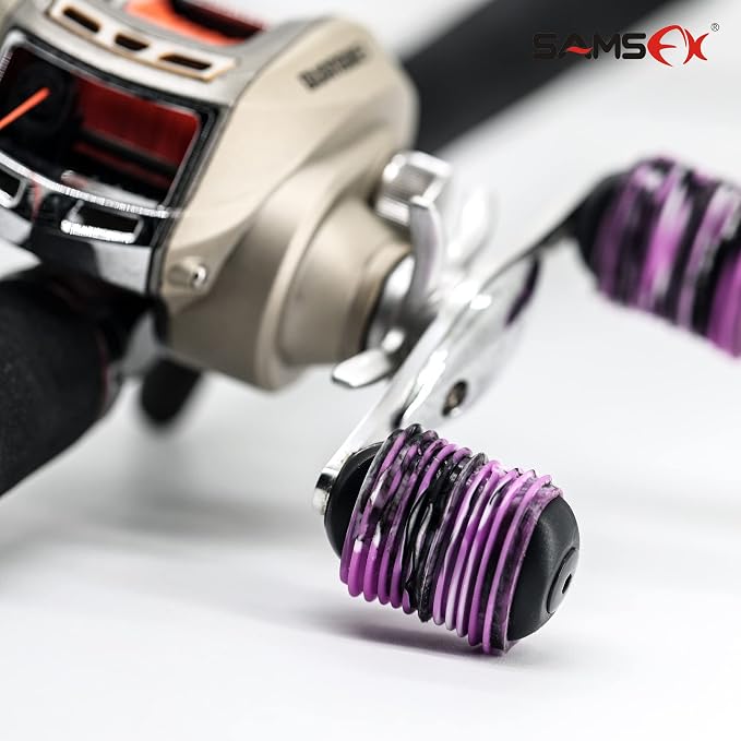 SAMSFX Rubber Fishing Reel Handle Grip Sleeve Non-Slip Baitcaster Knob Covers for Casting or Spinning Reel