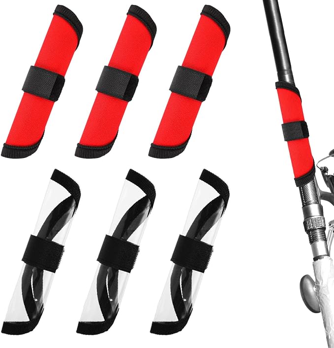 6pcs Fishing Lure Protective Covers, 3 Transparent PVC Fish Hook Covers & 3 Oxford Cloth Hook Protectors Lure Guard Protector for Fishing Rod Safety & Tackle Storage