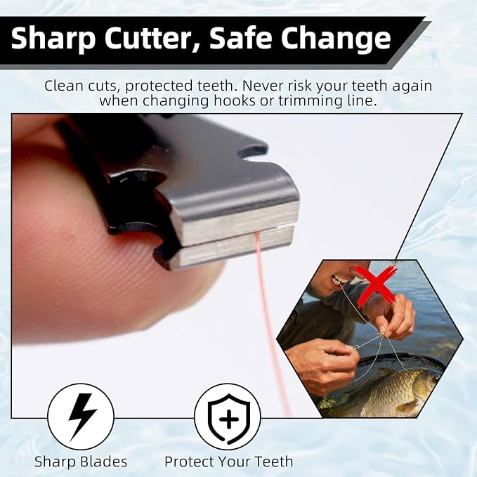 Fly Fishing Nipper – Multi-Function Knot Tying Tool, Line Clipper & Hook Eye Cleaner, 24" Retractor，Lightweight Fly Fishing Accessories（Silver）