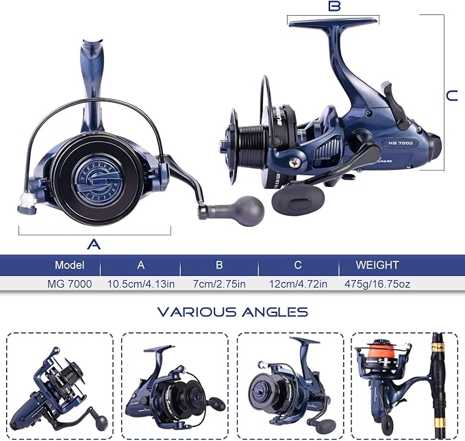 Sougayilang Spinning Fishing Reel 12+1BB Metal Body Smooth Carp Spinning Reels for Saltwater Freshwater Fishing