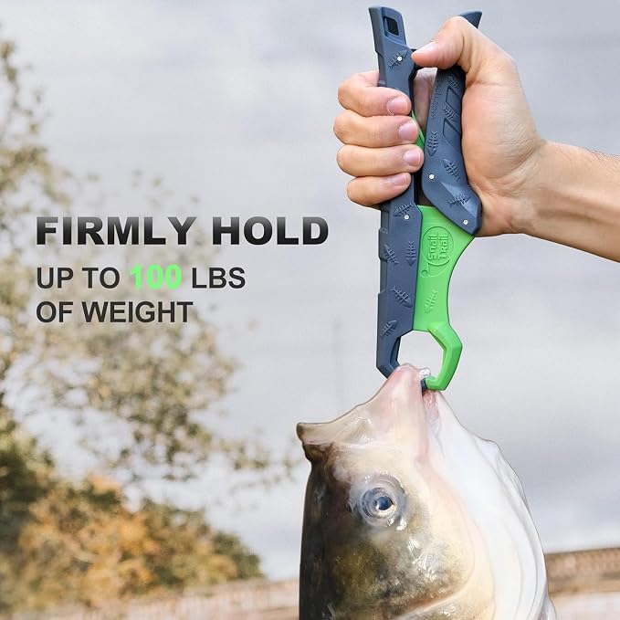 SNAIL TRAIL 11.5" Fishing Hook Remover Tool & 9" Floating Fish Gripper Kit, Stainless Steel Fish Dehooker, Fish Grabber, Saltwater Fish Lip Grip, Hook Extractor Pliers, Fishing Gear and Accessories