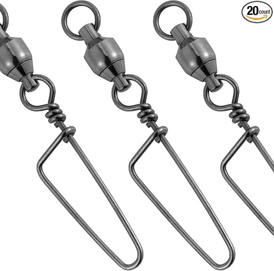 Dr.Fish Fishing Snap Swivels Ball Bearing Swivels Fishing Tackle Saltwater & Freshwater Coast-Lock Lure Snap Clips Terminal Tackle Line Leader Connector Accessories