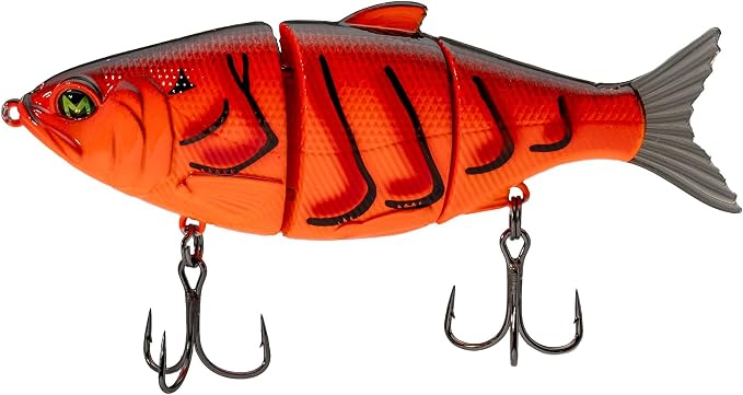 Lew's MachShad Fishing Lure, Lipless Jointed Swimbait, Realistic Swimming Action, Slow Sinking, Size 4 Mustad KVD Elite Short Triple Grip Treble Hooks