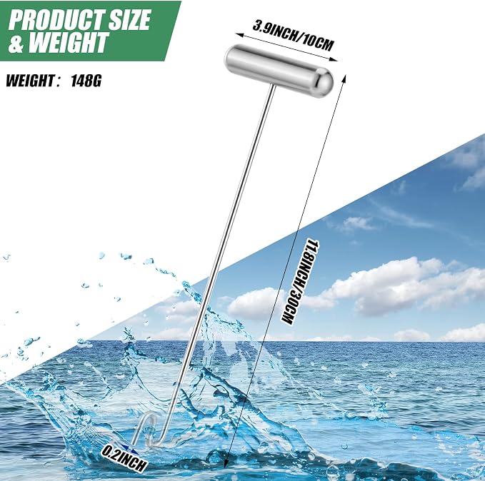 Sotiff 2 Pcs 12 in Stainless Steel Fish Hook Remover Tools Summer Fishing Hook Quick Removal Device Saltwater Dehooker Aluminum and Fish Dehooker for Fisherman