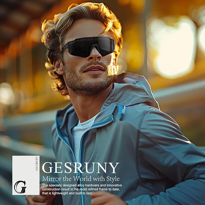 Polarized Sport Sunglasses for Men and Women, Lightweight TR90 Sun Glasses with UV Protection for Cycling Running