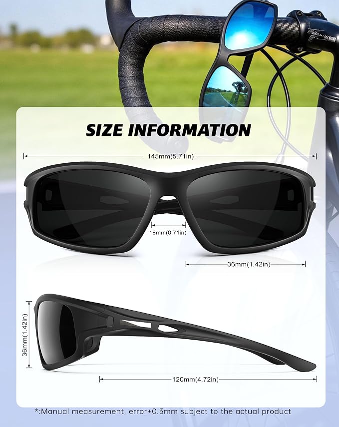 KALIYADI 4 Pack Polarized Sunglasses-Men Sports Sun-glasses: Mens Sunglasses UV Protection for Fishing Driving Cycling