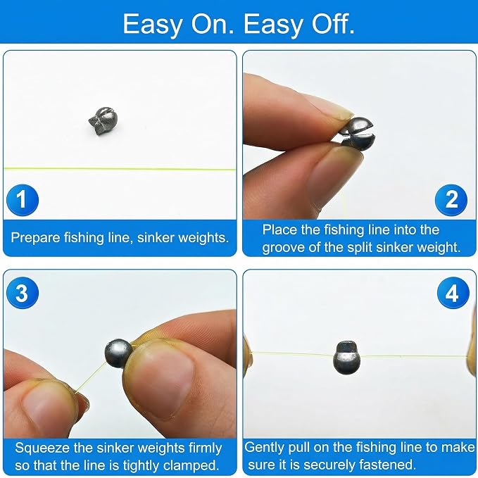 200/350 Pcs Premium Split Shot Fishing Weights Sinkers, Removable Leakproof Fly Fishing Split Shot for Freshwater & Saltwater， Bass Trout Circular Accessories - 5/6 Sizes