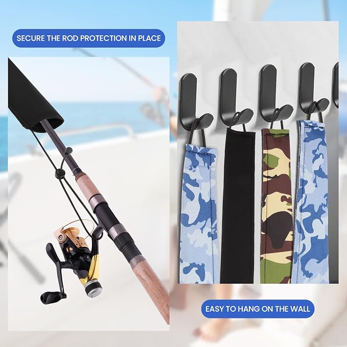 Neoprene Camo Fishing Rod Sleeves,Fishing Pole Sleeves,Fishing Rod Socks | UV Resistance,Puncture Resistant, Protect Casting, Spinning, Trolling Fishing Rods, Storage, tangled-free,75in,68in,60in