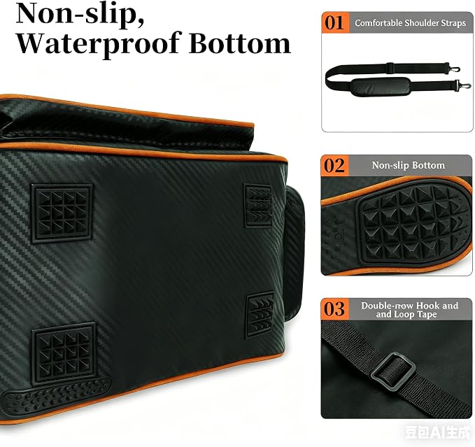 Fishing Tackle Bags - Saltwater & Freshwater Fishing Bags - Waterproof, Padded Shoulder Strap - Gear Storage